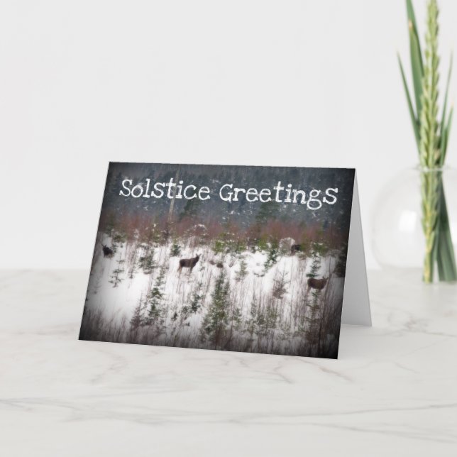 Tarjeta Festiva Saludos del solsticio de invierno (Anverso)