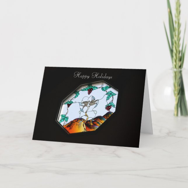 Tarjeta Festiva saludos del vitral (Anverso)