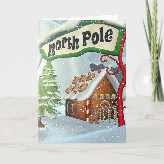 Tarjeta Festiva Saludos desde el Polo Norte (Anverso)