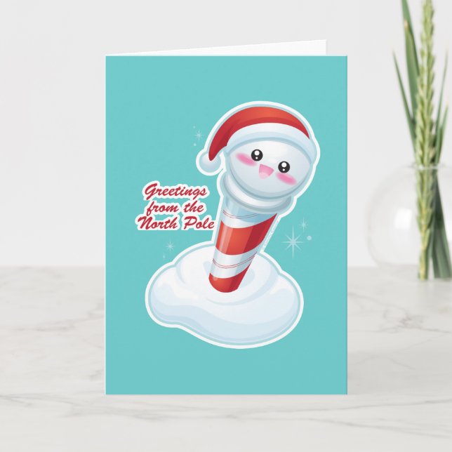 Tarjeta Festiva Saludos desde el Polo Norte (Anverso)