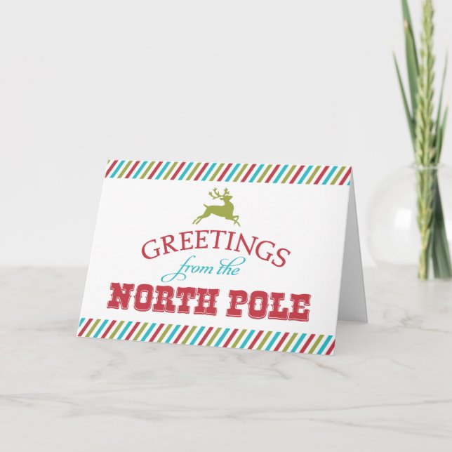 Tarjeta Festiva Saludos desde el Polo Norte (Anverso)