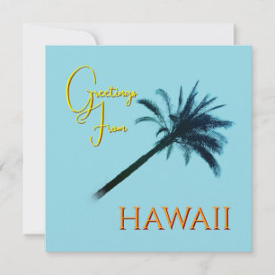 Tarjeta Festiva Saludos desde Hawaii - Palmeras
