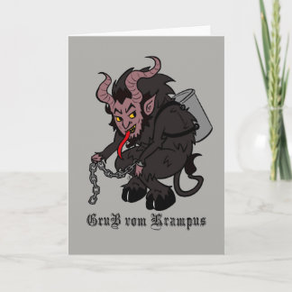 Tarjeta Festiva Saludos desde Krampus en Brown