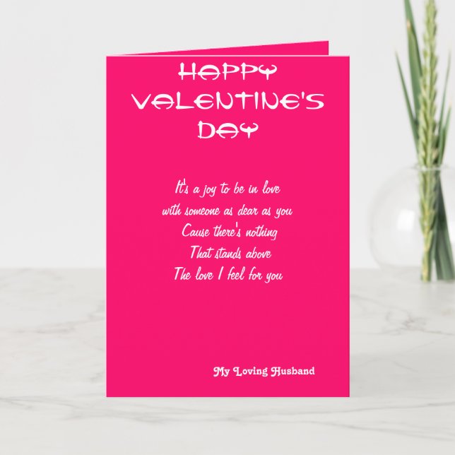 Tarjeta Festiva Saludos Día de San Valentín de mi amoroso marido (Anverso)