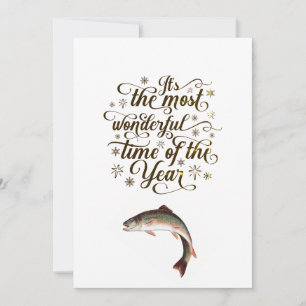 Tarjeta Festiva Saludos divertidos de temporada de pesca
