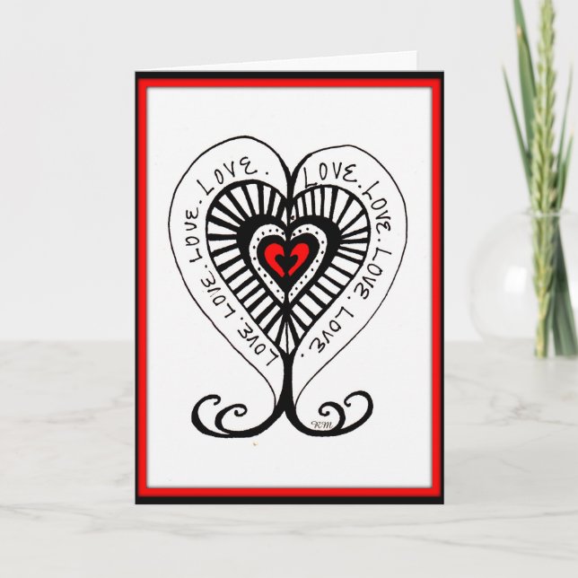 Tarjeta Festiva Saludos el día de San Valentín (Anverso)