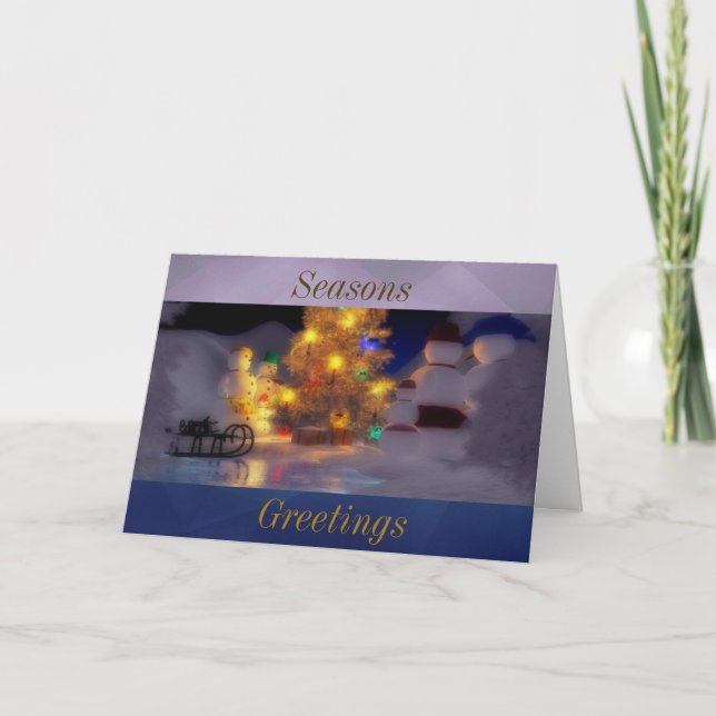 Tarjeta Festiva Saludos familiares a la temporada (Anverso)