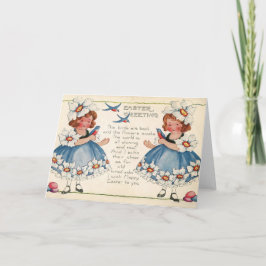Tarjeta Festiva Saludos felices del deseo de Pascua del viejo