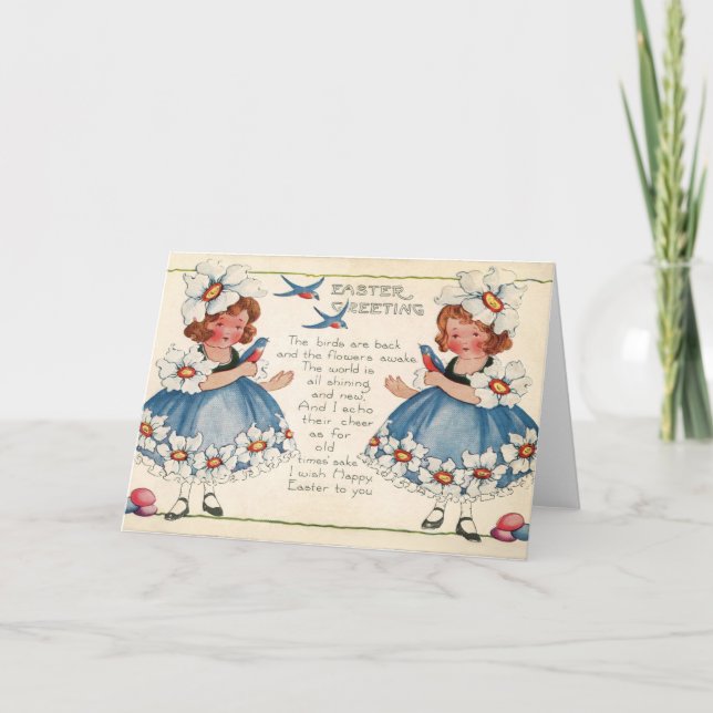 Tarjeta Festiva Saludos felices del deseo de Pascua del viejo (Anverso)