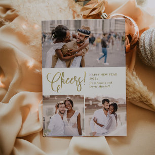 Tarjeta Festiva Saludos festivos   Multifoto Feliz Año Nuevo