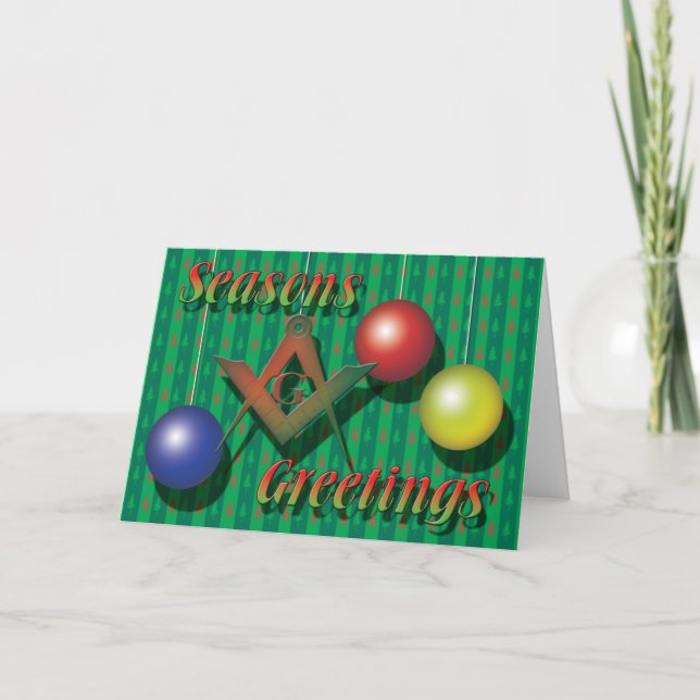 Tarjeta Festiva Saludos Masonically de las estaciones (Anverso)