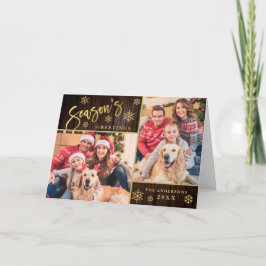 Tarjeta Festiva Saludos modernos de 2 fotos de temporada