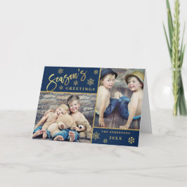 Tarjeta Festiva Saludos modernos de 2 fotos de temporada