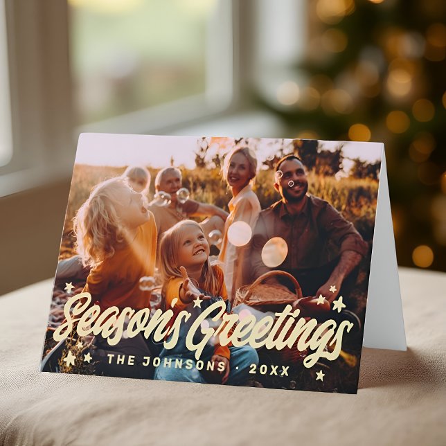 Tarjeta Festiva Saludos modernos sencillos y juguetones Estrellas  (Subido por el creador)