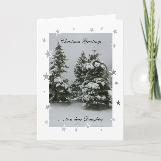 Tarjeta Festiva Saludos navideños a una querida hija (Anverso)