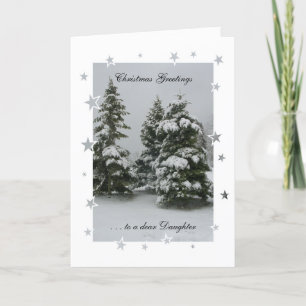 Tarjeta Festiva Saludos navideños a una querida hija