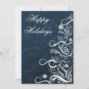 Tarjeta Festiva saludos navideños azules
