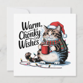 Tarjeta Festiva Saludos navideños de amor a los gatos.