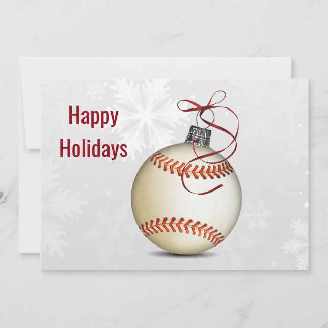 Tarjeta Festiva saludos navideños de béisbol (Anverso)