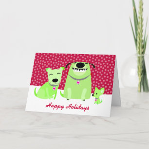 Tarjeta Festiva Saludos navideños de Dog Walker