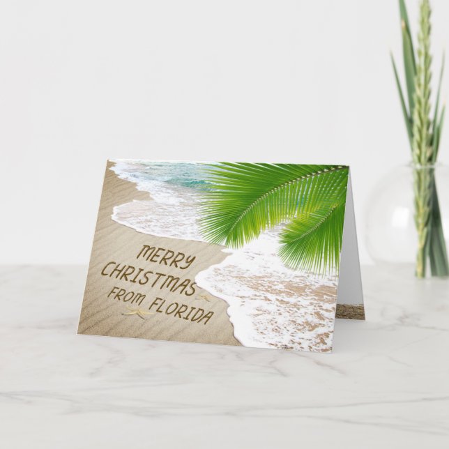 Tarjeta Festiva Saludos navideños de Florida Merry (Anverso)