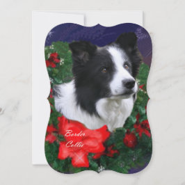 Tarjeta Festiva Saludos navideños de Frontera Collie
