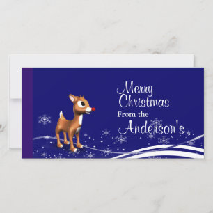 Tarjeta Festiva Saludos navideños de los personalizados renos
