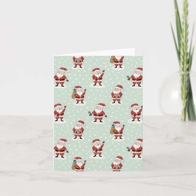 Tarjeta Festiva Saludos Navideños de Santa Nevado (Anverso)