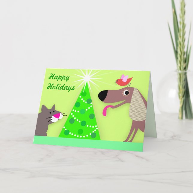 Tarjeta Festiva Saludos navideños del mascota Sitter (Anverso)