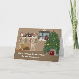 Tarjeta Festiva Saludos navideños desde Arizona
