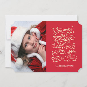 Tarjeta Festiva saludos navideños escritos a mano