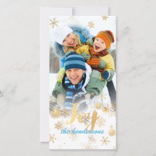 Tarjeta Festiva Saludos navideños felices+Copos de nieve+Relieve m