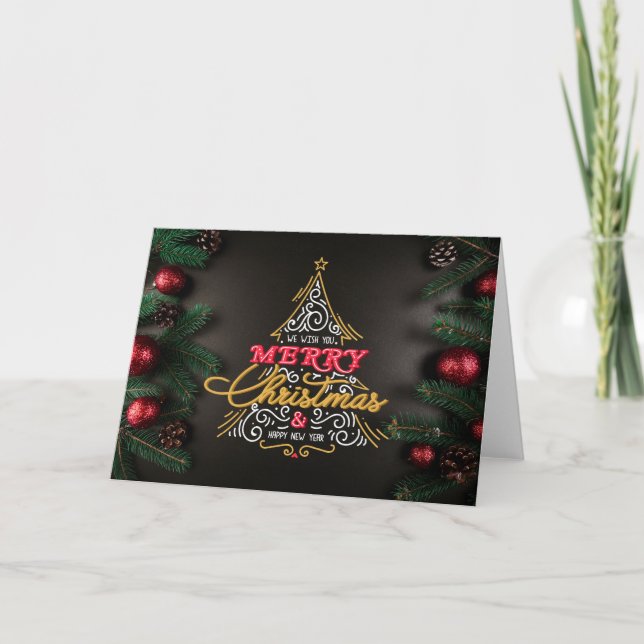 Tarjeta Festiva Saludos navideños profesionales (Anverso)
