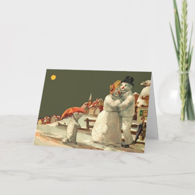Tarjeta Festiva Saludos navideños vintage (Anverso)
