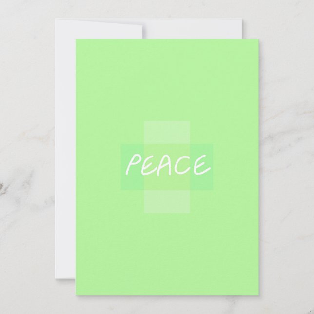 Tarjeta Festiva Saludos por la Paz Verde (Anverso)