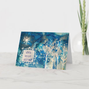Tarjeta Festiva Saludos Starlight Winter