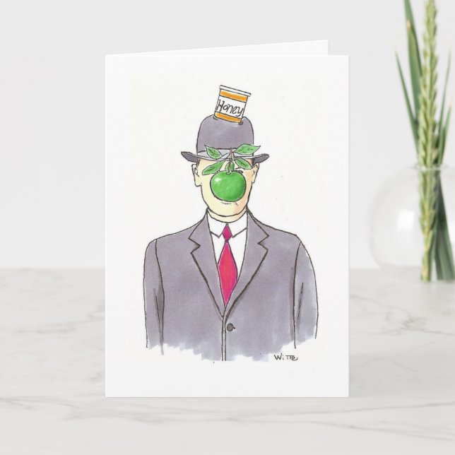 Tarjeta Festiva Saludos surrealista grandes de Rosh Hashanah (Anverso)