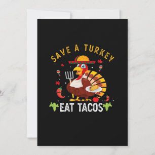 Tarjeta Festiva Salva Un Pavo Come Tacos Divertido Mexicano
