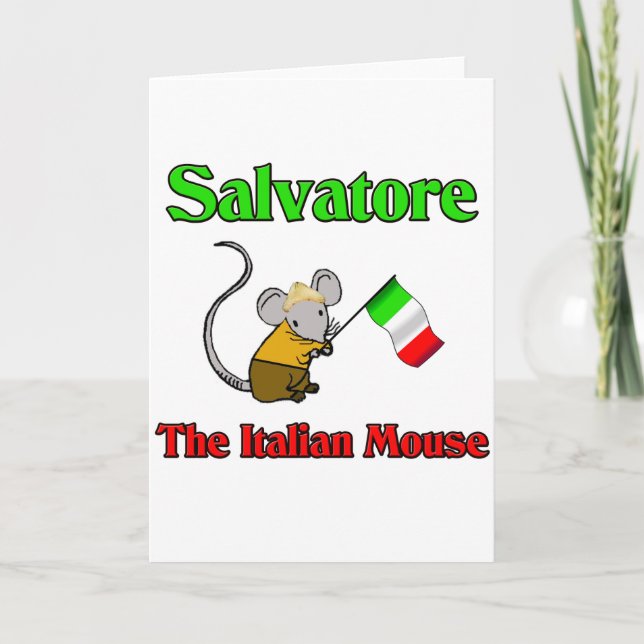 Tarjeta Festiva Salvador el ratón italiano (Anverso)