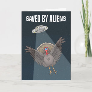 Tarjeta Festiva Salvados por alienígenas en un OVNI