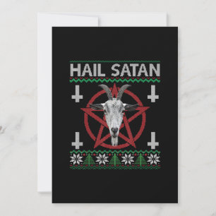 Tarjeta Festiva Salve Satan Cabra Cabeza Pentagrama Divertido Satá