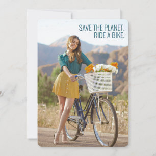 Tarjeta Festiva Salvemos el planeta: Viajar en bicicleta por arte 