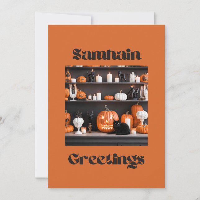 Tarjeta Festiva Samhain Greetings (Anverso)