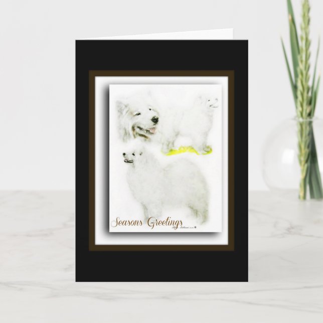 Tarjeta Festiva Samoyed (Anverso)