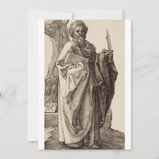Tarjeta Festiva San Bartolomé el apóstol de Albrecht Durer (Anverso)