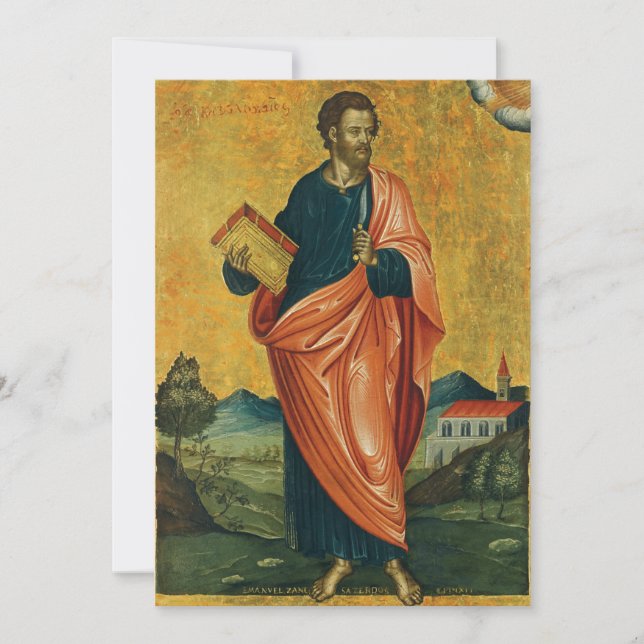 Tarjeta Festiva San Bartolomé el ícono ortodoxo del Apóstol (Anverso)