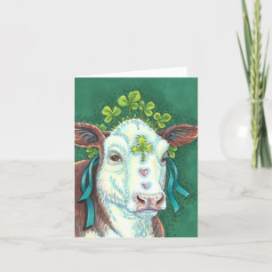 TARJETA FESTIVA SAN IRLANDÉS. HEIFER DEL DÍA DE PATRICK, VACA DE V