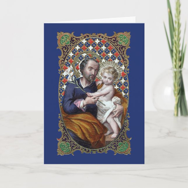 Tarjeta Festiva San José y el Niño Cristo (D 02) (Anverso)