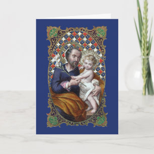 Tarjeta Festiva San José y el Niño Jesús (D 02)