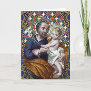 Tarjeta Festiva San José y el Niño Jesús (DPT 002)